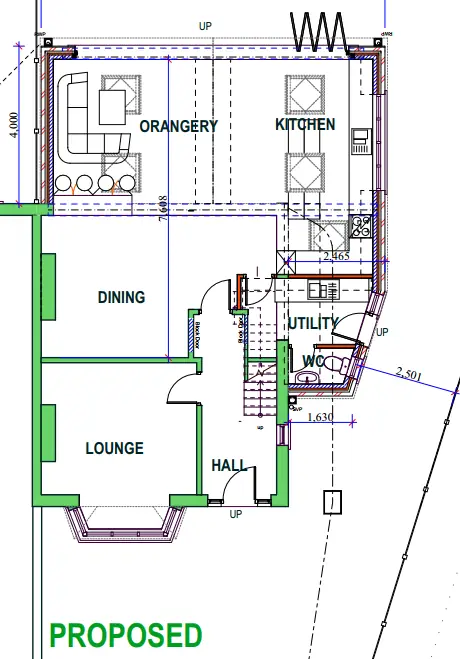 Large Rear Orangery Extension and Internal Alterations, forming a Living Room, Kitchen with Utility